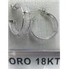 Orecchini cerchi in oro bianco 750 18 carati con pietre zirconi pesano g. 6,20