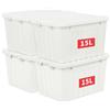 Jiangsu Jiutong Cetomo 15L*4 Scatole di Stoccaggio con Coperchi, Contenitori in Plastica