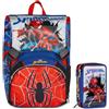Seven Zaino Estensibile Scuola Seven Spiderman per Bambino + Astuccio 3 zip - Novità