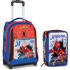 Seven Zaino con Trolley Scuola Seven Spiderman Back To Climbing + Astuccio 3 zip