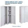 TONTARELLI spa Mobile Armadio Portascope in resina arianna grigio 79 x 43 x 164 cm
