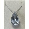 carlo raspagni COLLANA ORO BIANCO 18kt. DIAMANTE ACQUAMARINA NATURALE GOCCIA ct. 5,24 GARANZIA