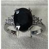 Carlo Raspagni ANELLO ORO BIANCO 18 kt. DIAMANTI E ZAFFIRO BLU DARK NATURALE OVALE E GARANZIA