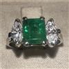 ANELLO IN ORO 18kt. DIAMANTI NATURALI MARQUISE CON SMERALDO ZAMBIA E GARANZIA