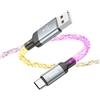 0BF807A Hoco Cavo Usb-c Fast Charge 1m 3a Shine U112 Led Per Gopro Hero 9 Black