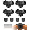 VEVOR Kit Staffe per Pergolato, ca. 101,6 x 101,6 cm Adatto per 92 x 92 mm, Staffe Angolari Resistenti a 3 Vie, Kit Base per Pali in Legno, Travi in Legno di Facile Installazione per Gazebo, Baita