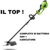 GREENWORKS DECESPUGLIATORE A BATTERIA 40V GD40BC BATT 4AH E CARICATORE INCLUSI