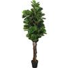vidaXL Albero Ficus Lyrata 96 Foglie 80 cm Verde