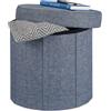 Relaxdays 10022873_709 Pouf Poggiapiedi Imbottito con Box Contenitor tD9E