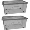 COSE DA CASA 2 Scatola Portaoggetti Sovrapponibile Contenitore STORAGE Salvaspazio 60x40x25