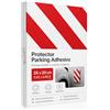 OFITURIA Paracolpi Garage Adesivo Retto 25x20 cm Bianco/Rosso, Protezione Muro Garage, Paracolpi Auto da Muro, Gomma Antiurto Box Auto (1 pz, 25x20 cm, Bianco/Rosso)