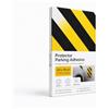 OFITURIA Paracolpi Garage Adesivo Retto 24x18 cm Nero/Giallo, Protezione Muro Garage, Paracolpi Auto da Muro, Gomma Antiurto Box Auto (1 pz, 24x18 cm, Nero/Giallo)