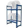 Relaxdays Scaffale per Pneumatici, Acciaio Blu, Sistema a Incastro, 150 kg ripiano, 100x85x35 cm