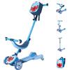 HUDORA Monopattino per bambini 4-in-1 con look mostro - triciclo cavalcabile e monopattino - ruote a LED e zaino - altezza regolabile - da 12 mesi - modalità seduta e guida - per bambini e bambine