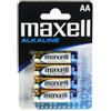 MAXELL 4x Maxell Batterie Alcaline AA 1,5V LR6 R6 MN1500 E91