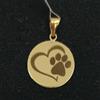 Dopazo Colgante Oro 18K 750 Mls. Serie ANIMAL LOVE. Mod. 1 Impronta Di Cane E Cuore