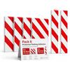 OFITURIA Paracolpi Garage Adesivo Pack 6 25x20+36x8 cm Bianco/Rosso, Protezione Muro Garage, Paracolpi Auto Garage, Gomma Antiurto Box Auto (Pack 6 pz, 25x20+36x8 cm, Bianco/Rosso)
