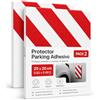 OFITURIA Paracolpi Garage Adesivo Pack 2 25x20 cm Bianco/Rosso, Protezione Muro Garage, Paracolpi Auto da Muro, Gomma Antiurto Box Auto (Pack 2 pz, 25x20 cm, Bianco/Rosso)