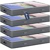 Carehabi 4 Pezzi Contenitori Sottoletto 75L Organizer Armadio Contenitori per Armadio Salvaspazio per vestiti coperte cuscini organizzazione guardaroba - 100 x 50 x 15 cm Grigio