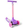 Ozbozz Unicorn Trail Twist - Monopattino per bambini, viola e rosa, manubrio pieghevole, ruote luminose, altezza massima 78,3 cm, carico massimo 50 kg, per ragazzi e ragazze dai 3 anni in su