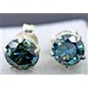 6.00 KT Blu Trattato Diamante Borchie Forma Cuore IN 925 Argento Certificato