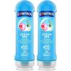 Control Ocean Spa Gel Massaggio 2 in 1 A Base D'Acqua All'Aroma Di Brezza Marina con 98,6% di ingredienti naturali, 100% Made in Italy, 200 ml (Confezione da 2)