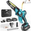 ✅Mini Motosega a Batteria 2x4000mAh Motosega Elettrica 21V per Potatura Giardino