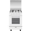 Glem Gas A654MX6 Cucina A Gas 60x50, 4 Fuochi, Forno Elettrico, Bianco, A