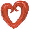 BIG PARTY PALLONCINO pallone in foil Mylar Cuore rosso con foro centrale 101cm