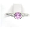 ANELLO IN ORO 18 CT (750) CON ZAFFIRO ROSA CT 0,40 E DIAMANTI CT 0,05 ( 1828 )