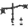 BONTEC Supporto per Doppio Monitor per Schermi 13-32" VESA 75x75/100x100, Bracci