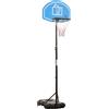 HOMCOM Canestro Basket da Esterno Altezza Regolabile 197.5-254cm Base con Ruote