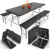 AREBOS Set tavolo pieghevole da campeggio con 2 panche | Set tavolo da giardino