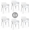 Keter Sedia da Esterno Elisa Set da 6 Pezzi Colore Bianco