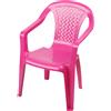 Spetebo Sedia da Giardino per Bambini in Plastica - Rosa, Robusta e Impilabile - Monoblo