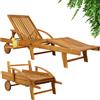Casaria Sdraio Lettino Prendisole Tami Sun in Legno Acacia 196x69x85 cm Pieghevo