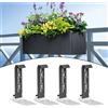 4PCS Staffe Regolabili per Fioriere Balcone Finestre Finestre Acciaio