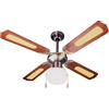 Zephir Ventilatore Soffitto Luce 4 Pale Lampadario ø 107 cm Marrone ZFS9107M