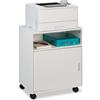 Relaxdays Carrello Porta Stampante, con 3 Scomparti e Anta, Mobiletto con Ruote