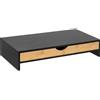5 five simply smart 5five - Supporto rialzato per monitor Bava in bambù - Nero, 47 x 25 x 10 cm, con