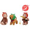 SEGA Curious George Peluche Anime Fan Set 3 2025 Raro Giappone 21cm 8.3"