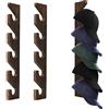 Bessny Portacapelli, per cappellini da baseball, supporto da parete in legno, organizer verticale, con 5 ganci in legno, per cappelli, sciarpe in porta, ingresso, camera da letto, lavanderia, 2 pezzi (2)