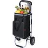 YEAUPE PRO Carrello Spesa Pieghevole 3 in 1 con Compartimento Isotermico - Capacità 50L, Carico Massimo 25kg - Ruote Silenziose, Impermeabile, Facile da Montare e Trasportare - Grigio