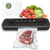 MEGAWISE A01 80kPa - Macchina sottovuoto per alimenti, modalità asciutta e bagnata, design compatto e leggero, include 40 sacchetti sottovuoto pretagliati e tubo sottovuoto (nero)