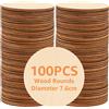 YAYODS 100 Dischi di Legno Rotondi 7-8 cm - Per Fai Da Te Decorazione Da Ta