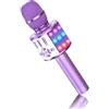 BONAOK Microfono Bluetooth Karaoke Bambini Portatile Microfono Che Cambia la Voce con