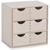 Zeller 13192 Cassettiera, 6 Cassetti, Legno, Beige, 28x20x27.5 cm mkRP