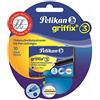 Pelikan 960575 Griffix - Cartucce d'inchiostro per penna (2 x blister da 5), col