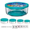 BORMIOLI LUIGI SPA Set 4 Pezzi Contenitori Frigoverre Frigobox Tondo 12 + 15 + 18 + 23 cm
