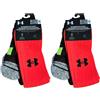 Under armour 2 Paia Under armour Magnetico Tasca Calcio sopra Il Polpaccio Calze Red L 8.5-13